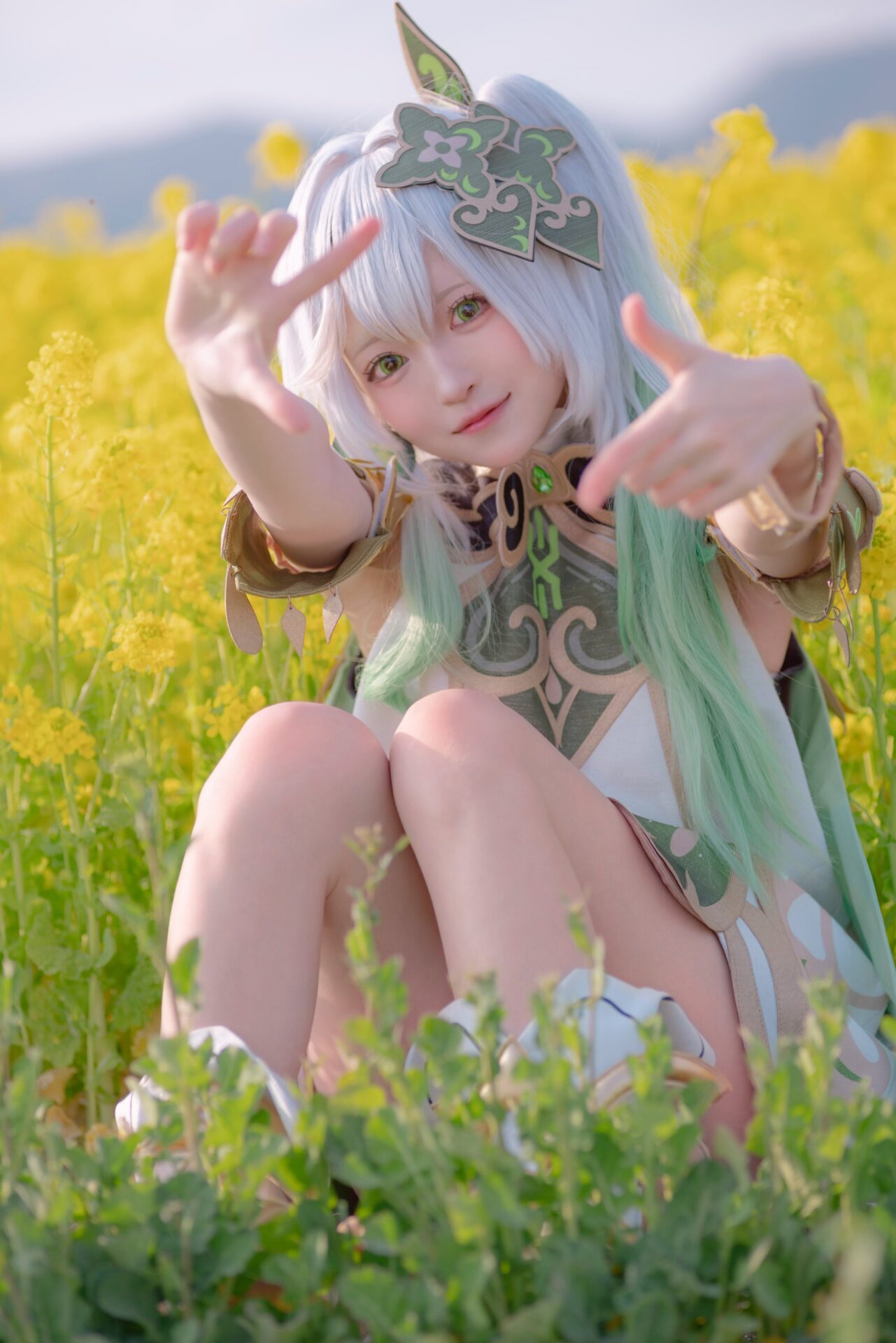 ナヒーダのコスプレをするまーぽよさん