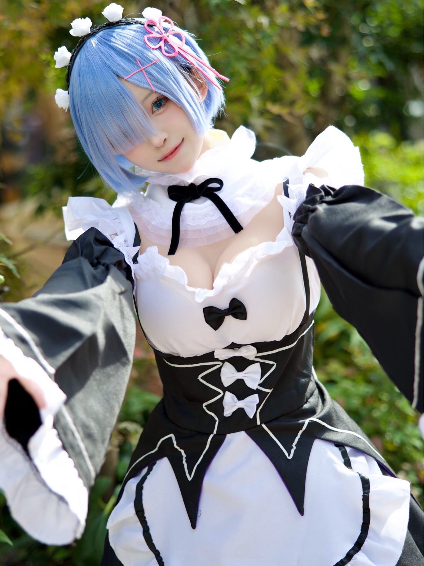 レムのコスプレをするまーぽよさん