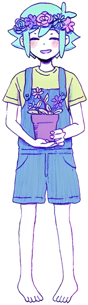 OMORI　オモリ　バジル　公式　インディーズ　ゲーム　OMOCAT　イラスト