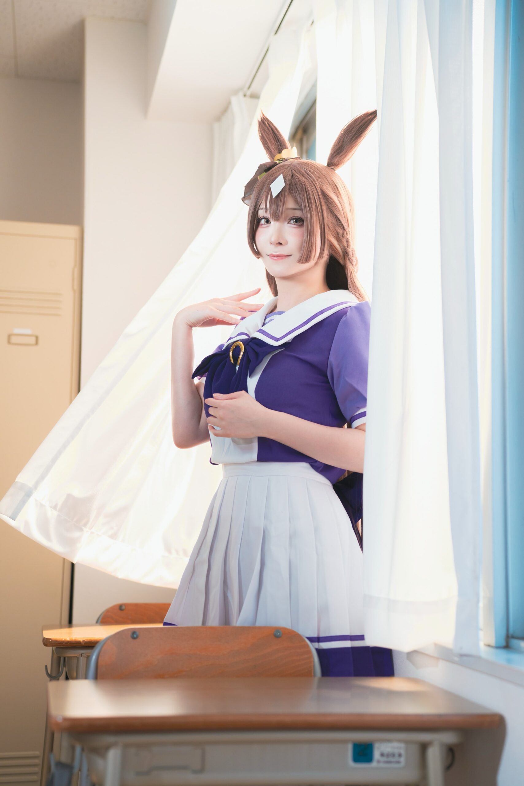 サトノダイヤモンドのコスプレをするりょうらさん