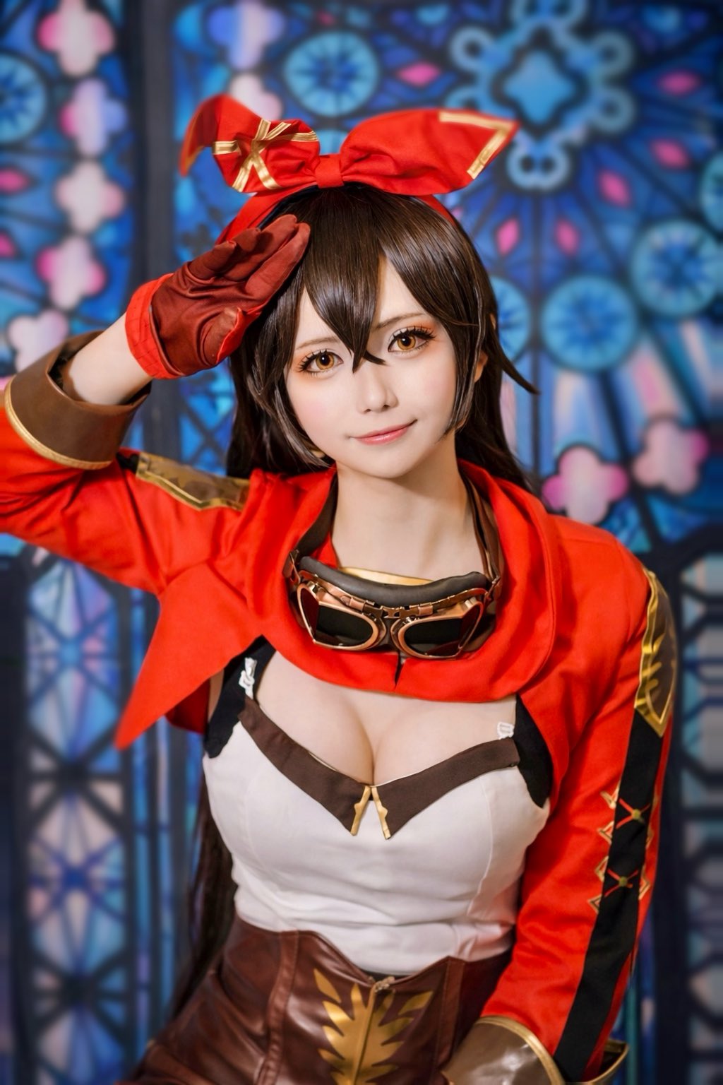 アンバーのコスプレをする如月こめさん