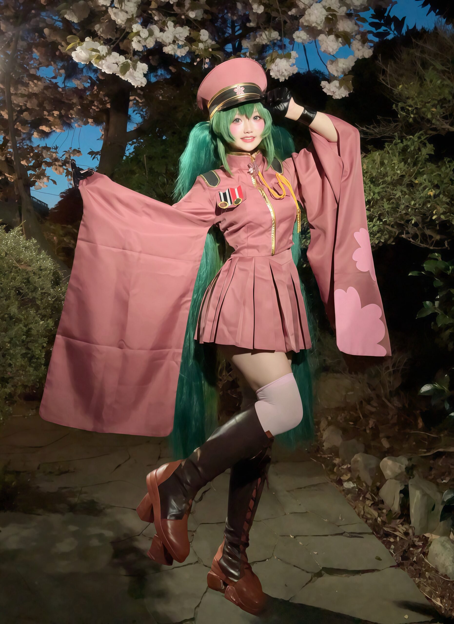 初音ミクのコスプレをするぽちゃこさん