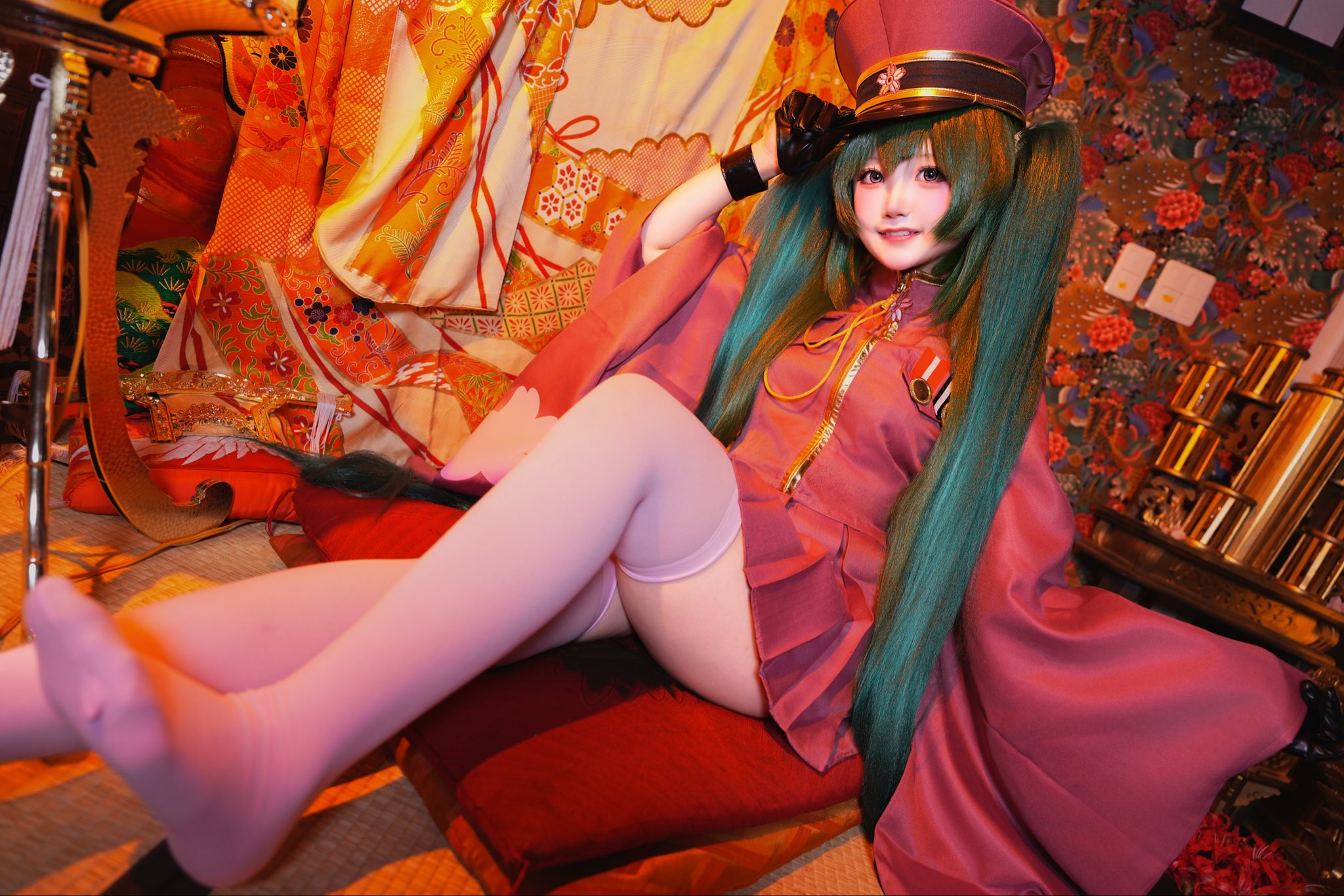 初音ミクのコスプレをするぽちゃこさん